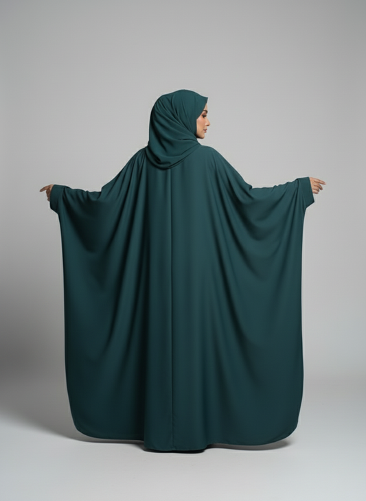 Half Arabic Emerald Green Butterfly Abaya