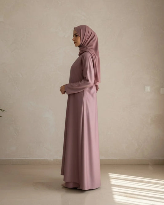 Pink Open-Front Abaya