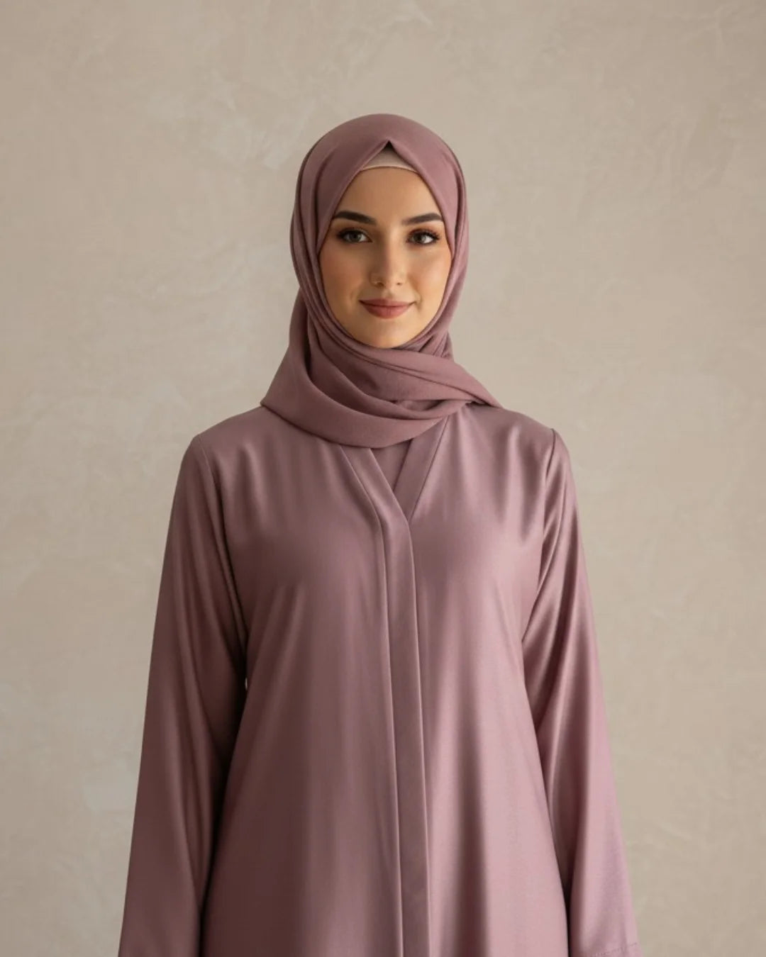 Pink Open-Front Abaya
